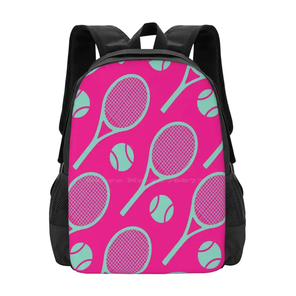 Tenisová sladká ružová a mätacia vzorka horúceho predaja Schoolbag batohové módne tašky Tenis Pattern Tennis Racket Tennis Ball pre tenis