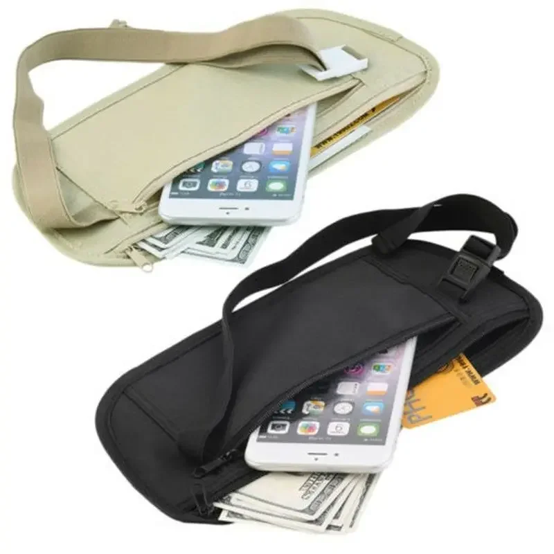Tenký profil Peniaze pás zabezpečte cestovné peniaze opasok tajné skryté blokovanie cestovnej peňaženky proti krádeži pasu pasáž Fanny Pack
