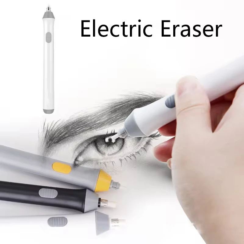 Tenwin Electric Eraser Set Battery Prevádzkovaná ceruzka Cencil Rubbers Art High Light Erasure Effect Automatické gumy Študenti Študenti darček