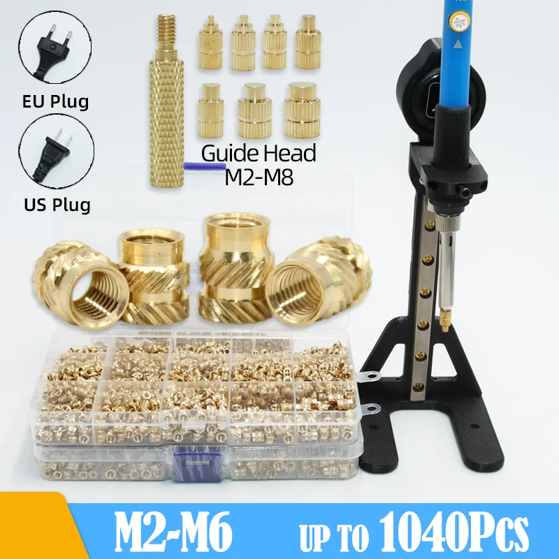 Tepelné nasadenie závitu mosadzný vložka Nut nástroj M2 M3 M4 M5 m8 M8 Spájka železná špička medi Horúca vkladanie matica pre 3D tlač pre 3D tlače plast