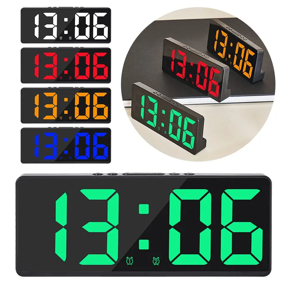 Teperature Snooze Night Mode Desktop Table Clock hlas