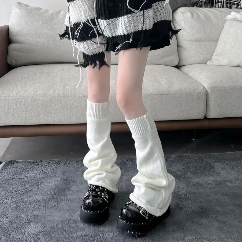 Teplejšie pletené ponožky Nové japonské sladké dievčatko vlnená guľa pletená noha kryt cosplay dám