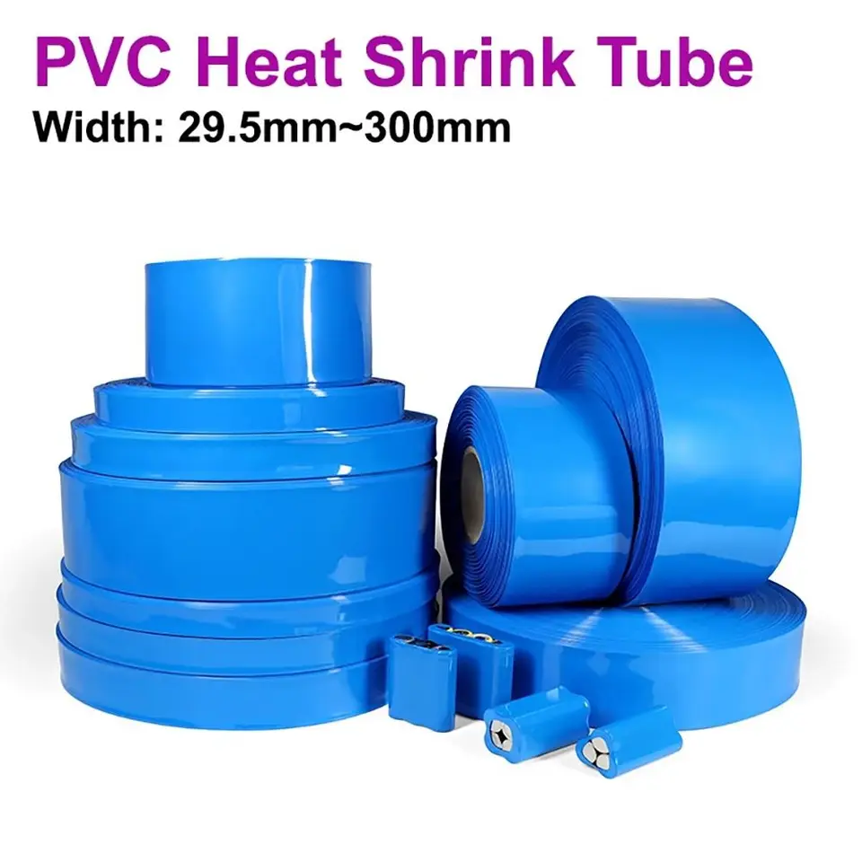 Teplo zmršťovacím trubicou Viac veľkostí li-ion Wrap PVC Zmršťovateľné filmy páskové rukávy 70-200 mm šírka batérie batéria Tepelný zmenšujúci film