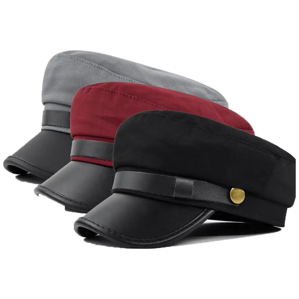 Teplé punkové zimné streetwear barets britský štýl Jeseň rybárska čiapka Ženy kapitán Caps ploché námornícke klobúky Men Sailor Caps