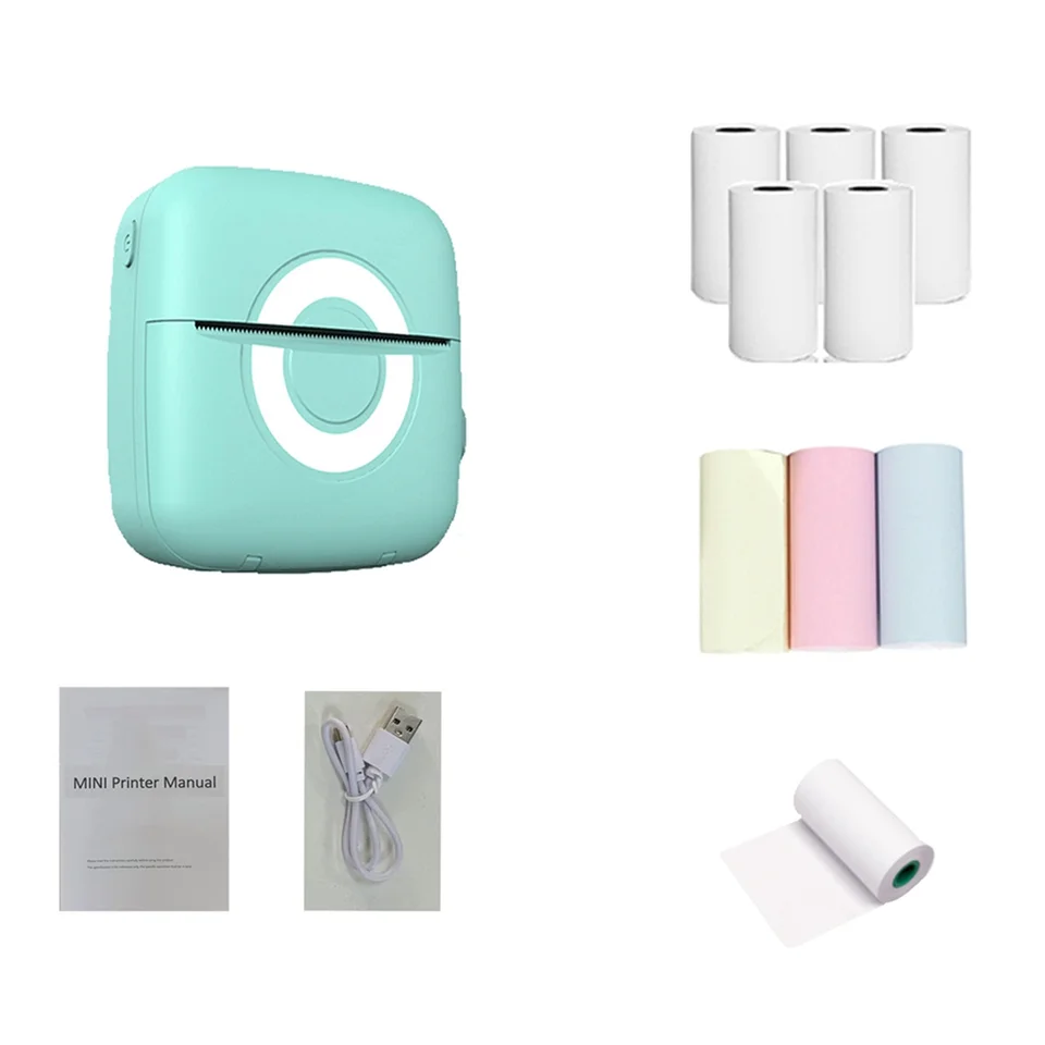 Termálna tlačiareň s mini tlačiarňou, prenosná tlačiareň Bluetooth pre obrázky, fotografie, časopisy