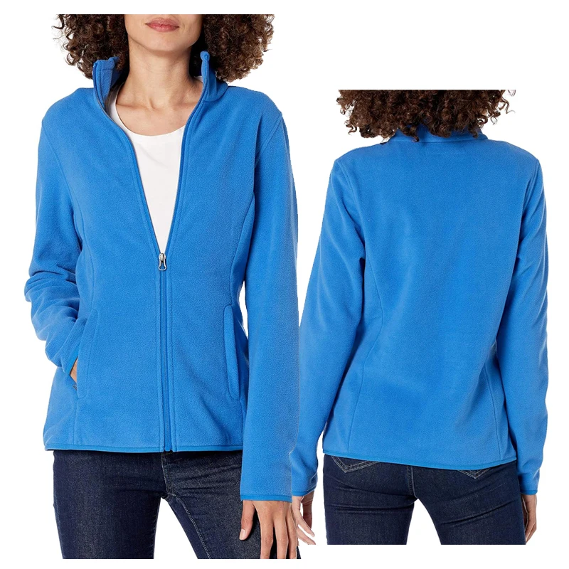 Termálne fleece turistické bundy pre ženy klasické fit s plným zipsom Polárne mäkké fleece vonkajšie lezecké kabáty Trekking Kempingov milovníci