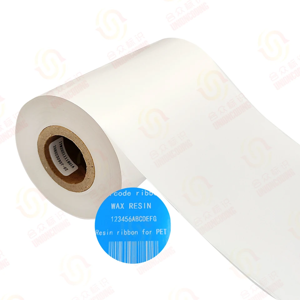Termálny transfer stuha 110 mm*300 m biela tlač Premium vosk živice čiarový pásik