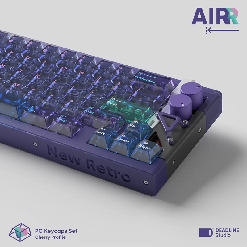 Termín Airr Keycaps Set Vaporwave Retro fialová priehľadná matná matná pc Vlastné kľúče pre kľúče pre cherry mx spínač mechanickú klávesnicu