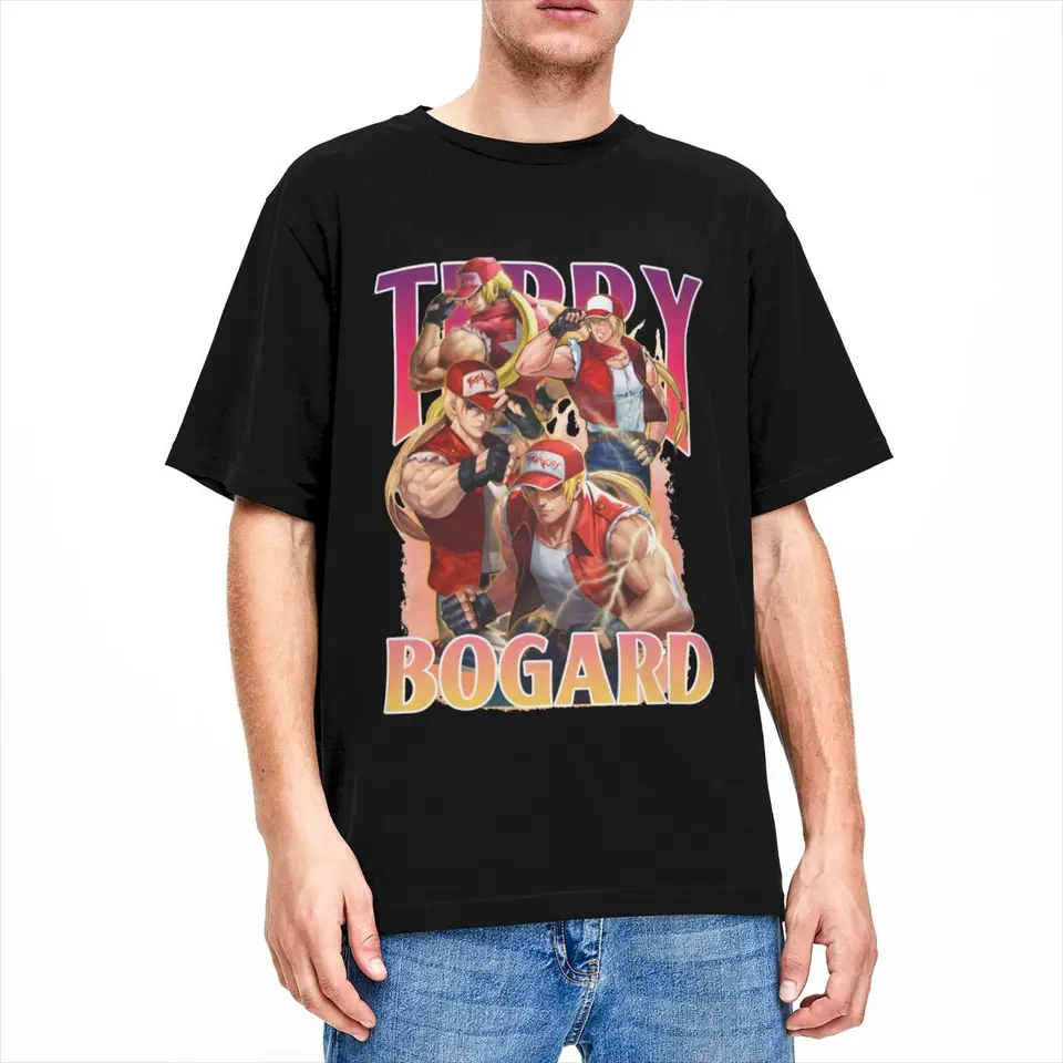 Terry bogard kof bootleg t tričko Merch for Men Women Cotton Funny Crew Neck