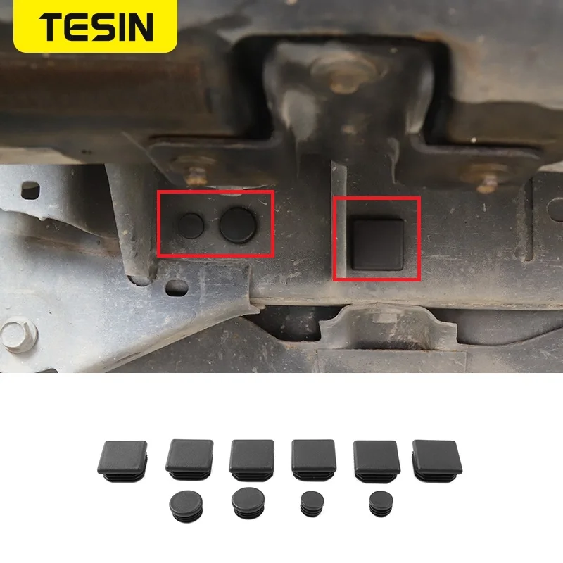 Tesin 10ks car podvozok vodotesné gumové zátky zátky pre Jeep Wrangler JK 2007-2017 Vonkajšie príslušenstvo auto gumová čierna