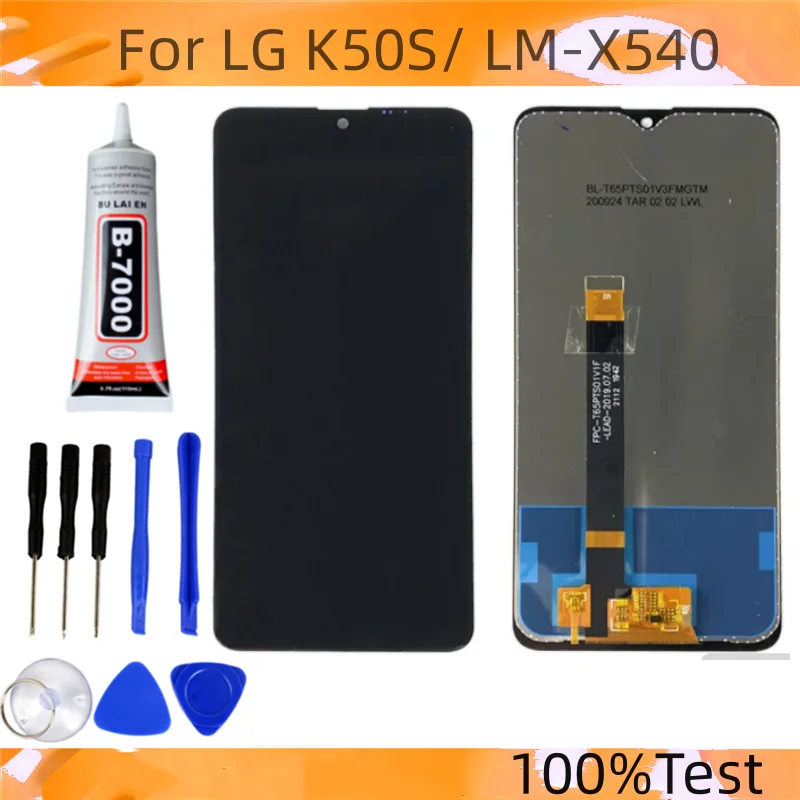 Test pre LG K50S K50 S LM-X540 LMX540HM LCD DISPLEY DISPLOW DIGITIZERÁCIA Zostava s rámom rámu