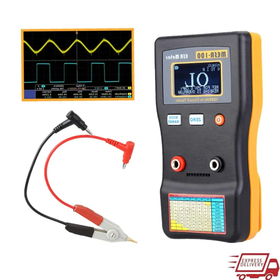 Tester kondenzátora MESR-100 V2 Professional OHM Meter 0,001-100.0R s testovacím klipom SMD Automatické rady série Resistencia Rýchle začiarknutie televízie