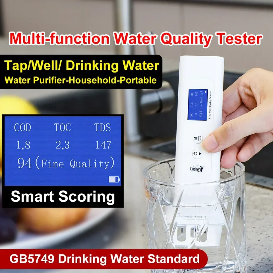 Tester kvality vody TDS EC Meter PPM COD TOC Profesionálny digitálny tester kvality vody pre pitnú vodu drsnú LS310