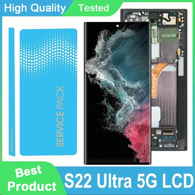 Testované 6.8''AMOLED DISPLES pre Samsung S22 Ultra 5G LCD LCD TOTALICKÁ OPRAVA PRE SAMSUNG S22 ULTRA 5G LCD displej