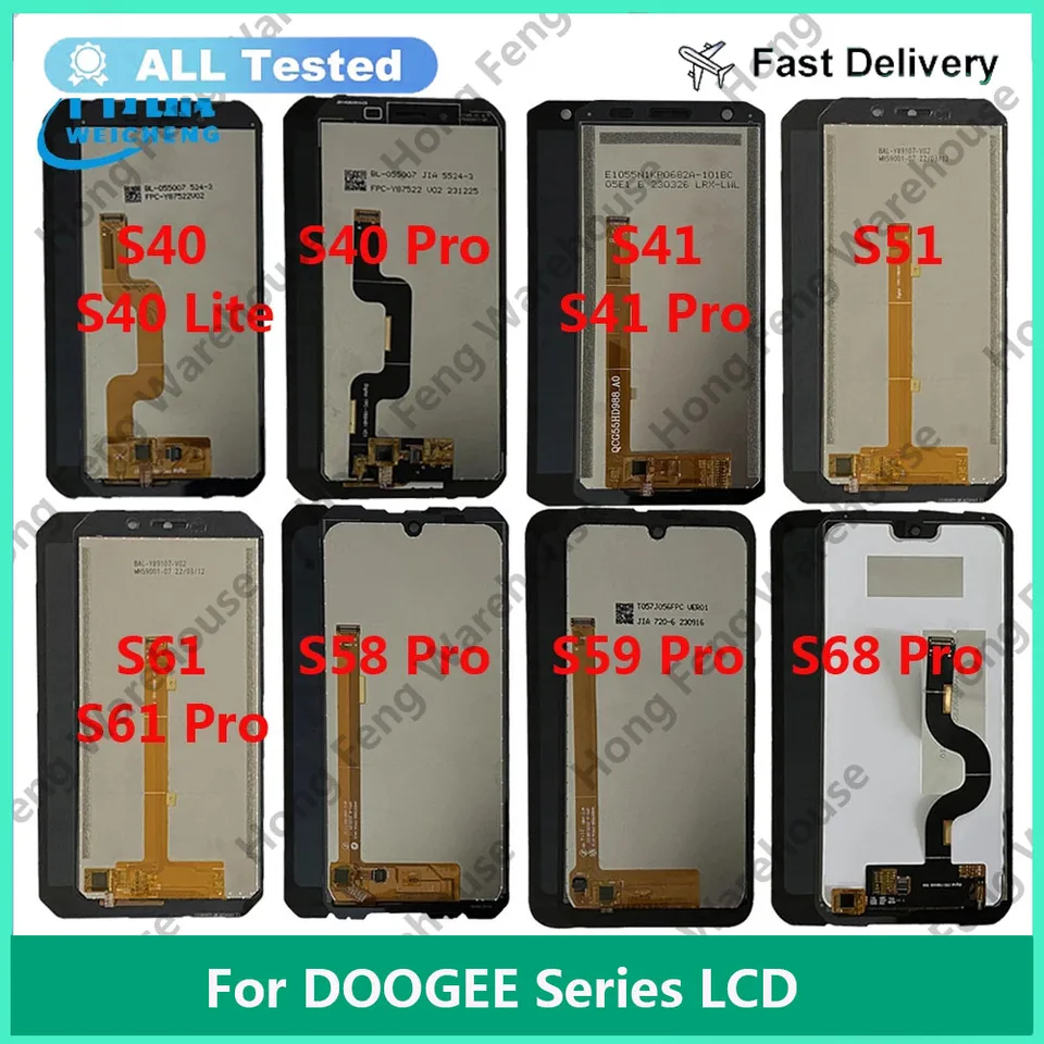 Testované nové pre Doogee S35 S40 S40 LITE S41 Pro S51 S61 S68 Pro LCD SCREE DOOGEE S58 PRO S59 PRO LCD SNÚCIE Zobrazenia snímača snímača