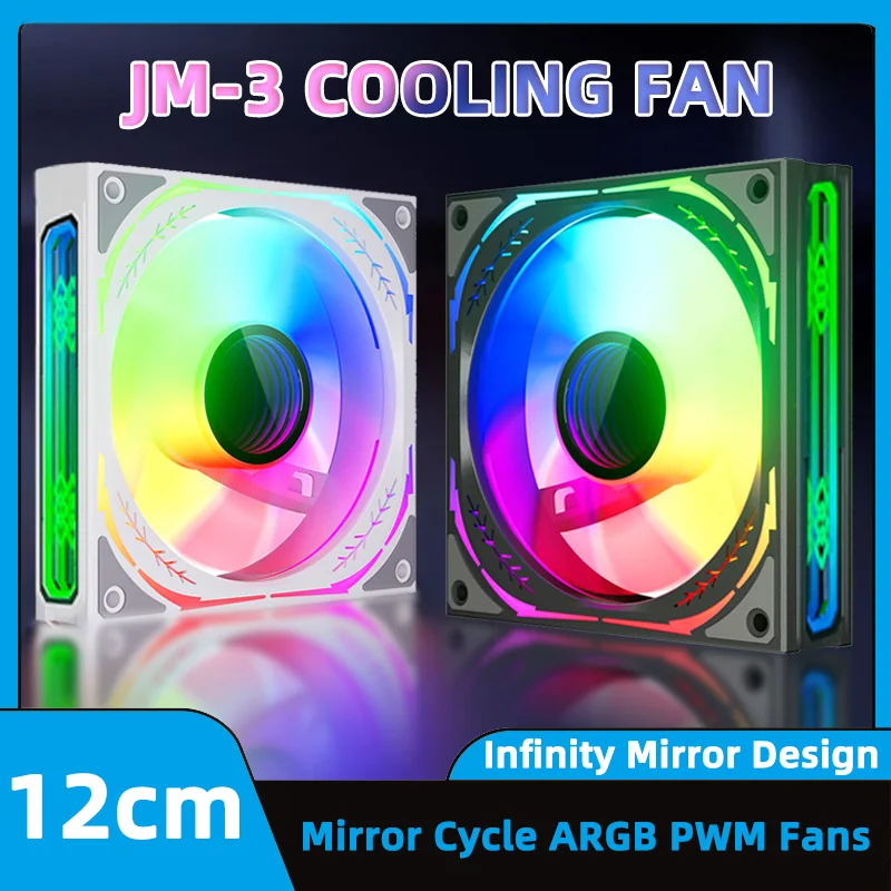 Teucer JM3 Ventilátor počítačového puzdra 120 mm 5V argb Neobmedzený priestor bezdrôtového zostrihu ventilátor PWM tiché ventilátory pre 360 ​​mm chladiaci chladič vodného chladenia