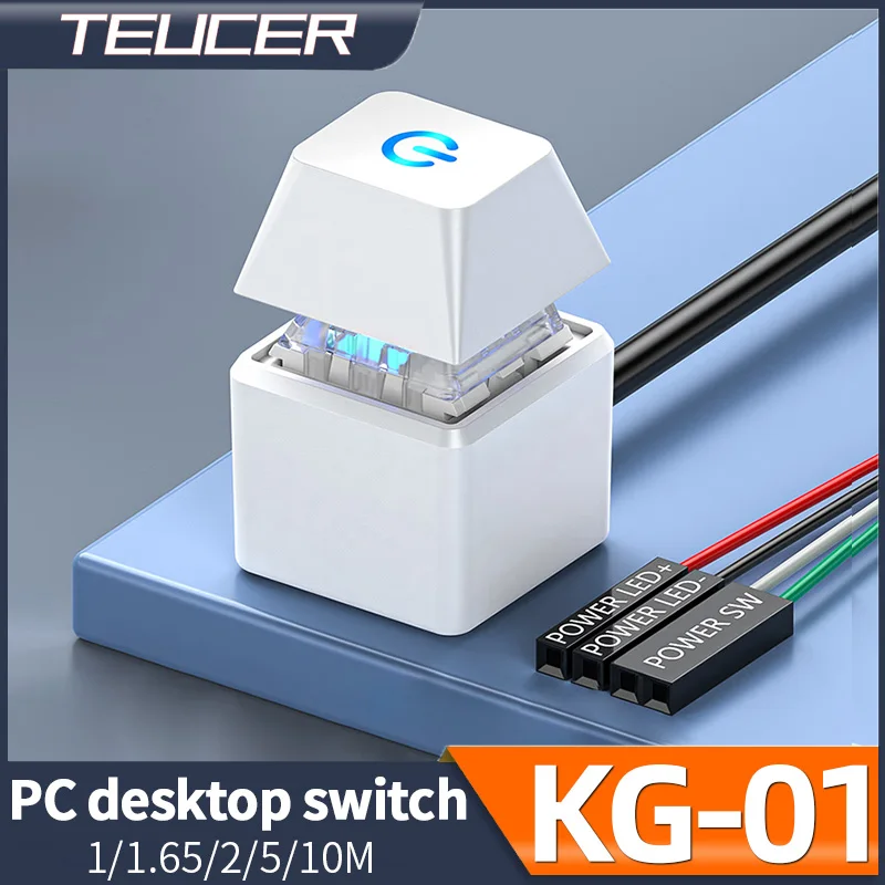 Teucer KG-01 Desktop PC Switch Počítačový doska Externá spustenie zapnutia/vypnutia kábel pre tlačidlo Home Office Tlačidlo