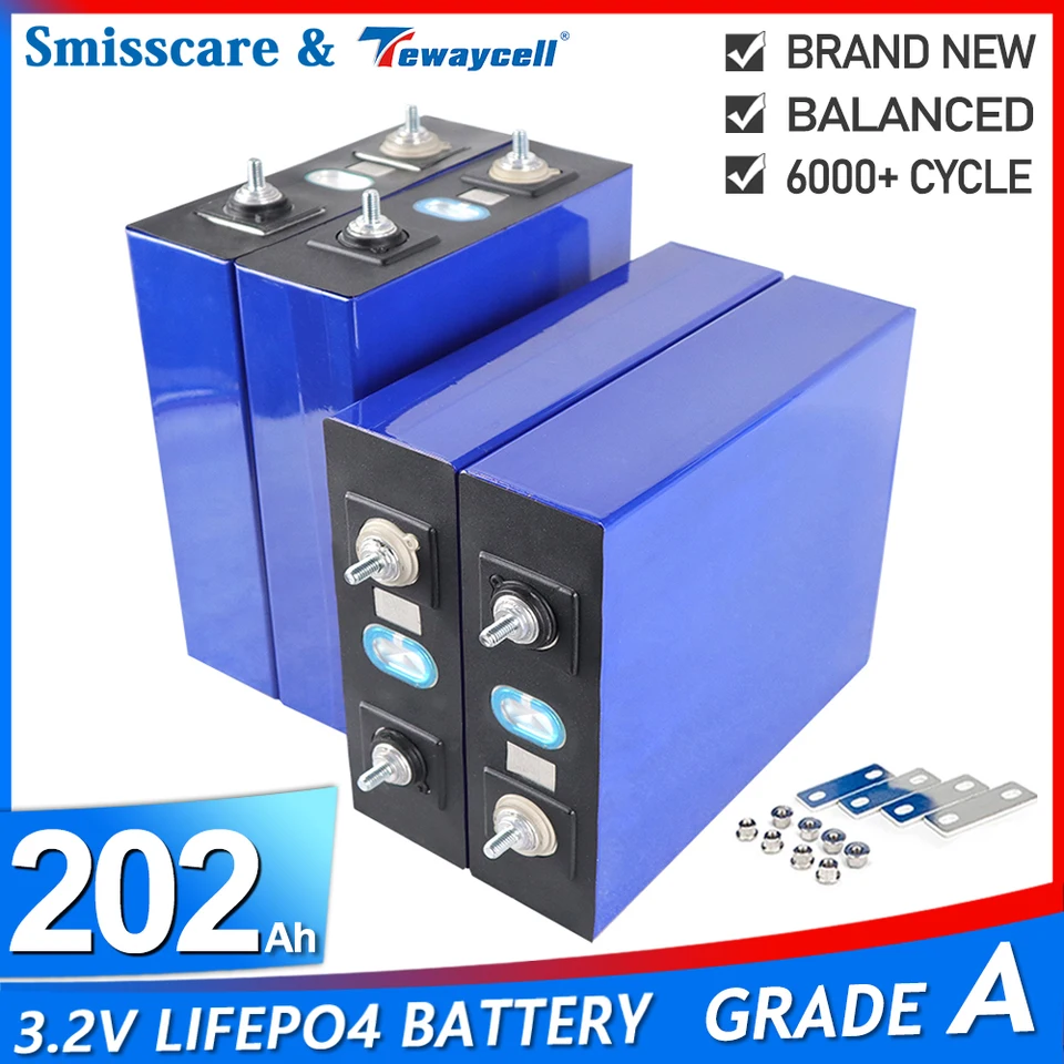 Tewaycell Nabíjateľný nový stupeň A LIFEPO4 batéria lítiumfosforečnan Pristamatic 12,8 V 200 AS