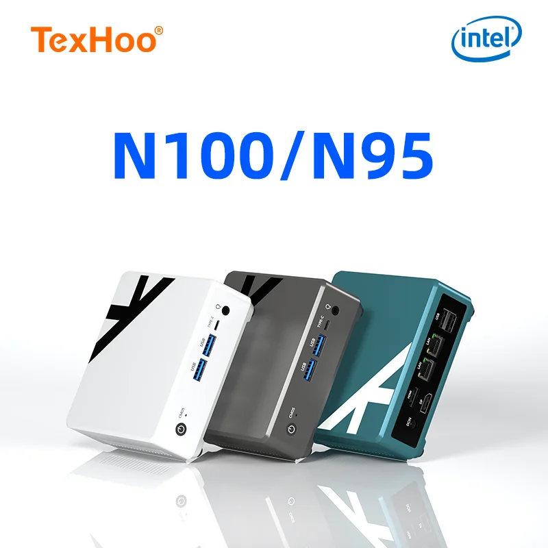 Texhoo Mini PC Alder Lake N100 N95 Windows 11 Intel 12. DDR4 RAM NVME ROM WiFi 5 BT4.0 Desktop Computer Mini PC Work