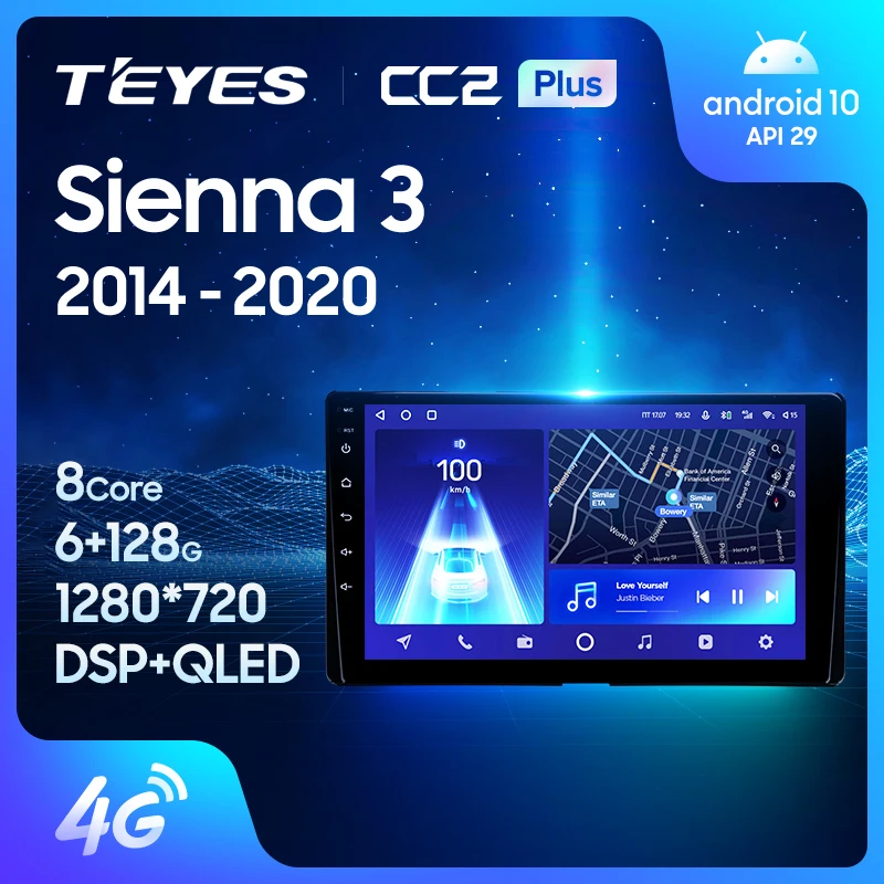 Teyes CC2 Plus pre Toyota Sienna 3 XL30 2014 - 2020 Car Aut Radio Multimedia Video Player Navigation GPS Android No 2Din 2 DIN DVD