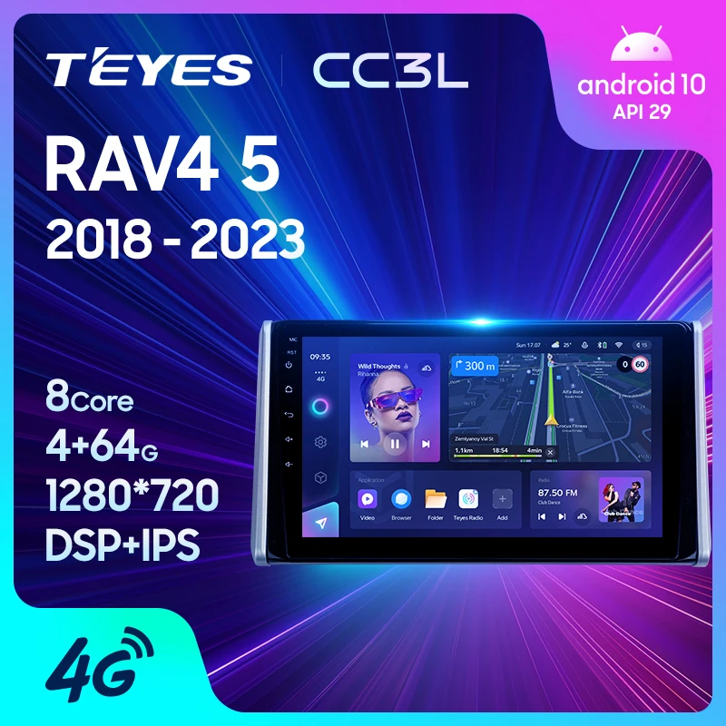 Teyes CC3L WiFi pre Toyota RAV4 5 XA50 2018 - 2023 Automobilie Multimedia Video Player Navigation Stereo GPS Android č. 2Din 2 DVD DVD