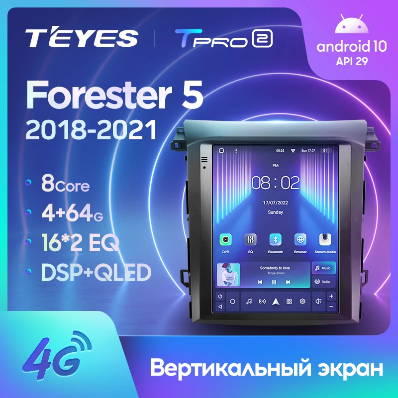 TEYES TPRO 2 pre Subaru Forester 5 SK S14 2018 - 2021 pre Tesla Style Screen Car Radio Multimedia Video Player Navigation GPS Android č. 2din 2 DVD DVD
