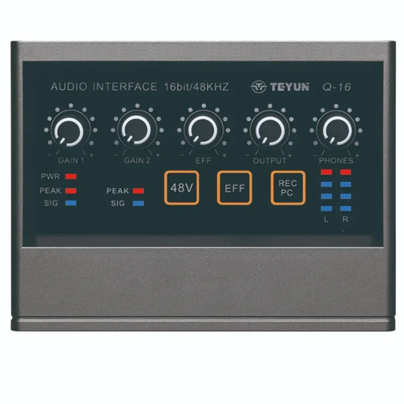 TEYUNQ16 AUDIO rozhranie pre nahrávanie počítača bezplatná jednotka USB Externá zvuková karta pre PC Pro Audio Equipment Professional Video