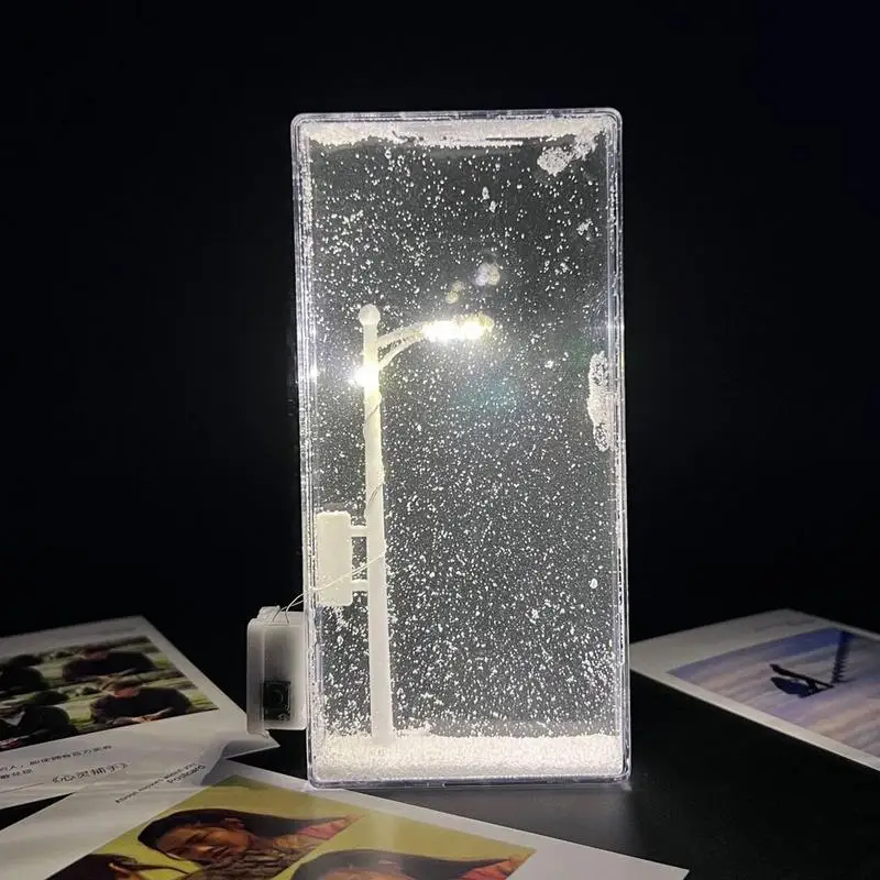 Tečúca malá nočná ľahká snehová scéna pouličné svetlo vianočné remeslá zasnežená nočná lampa dekor vianočná večierok dekor