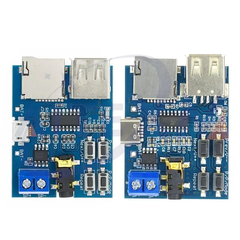 TF karta U Disk MP3 Formát Decoder Board Modul Micro USB Typ-C Zosilňovač
