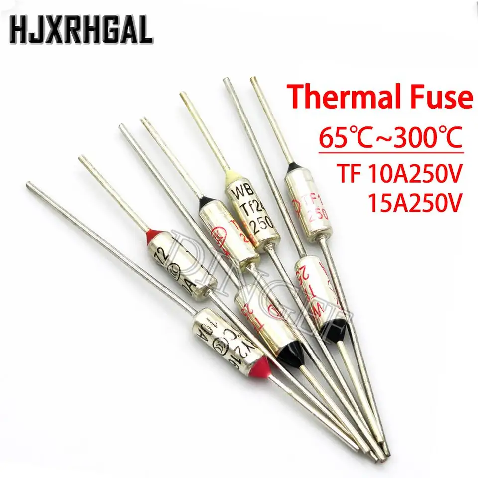 TF Thermal Fuse Ry 10A 15A 250V Teplota Dingef 65C 73C75C 85C 100C 120C 130C 152C 165C 172C 185C 200C 216C 240C 300C