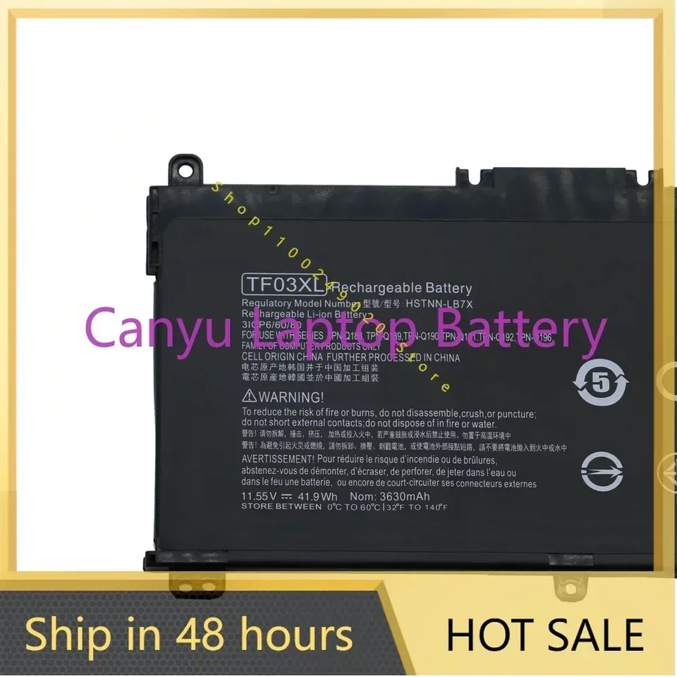 TF03XL pre pavilón HP 15-CC 14-BF033TX 14-BF108TX 14-BF008TU TPN-Q188 TPN-Q189 TPN-Q190 Q192 HSTNN-AB7J /LB7J LAPTOP BATTÁLNA