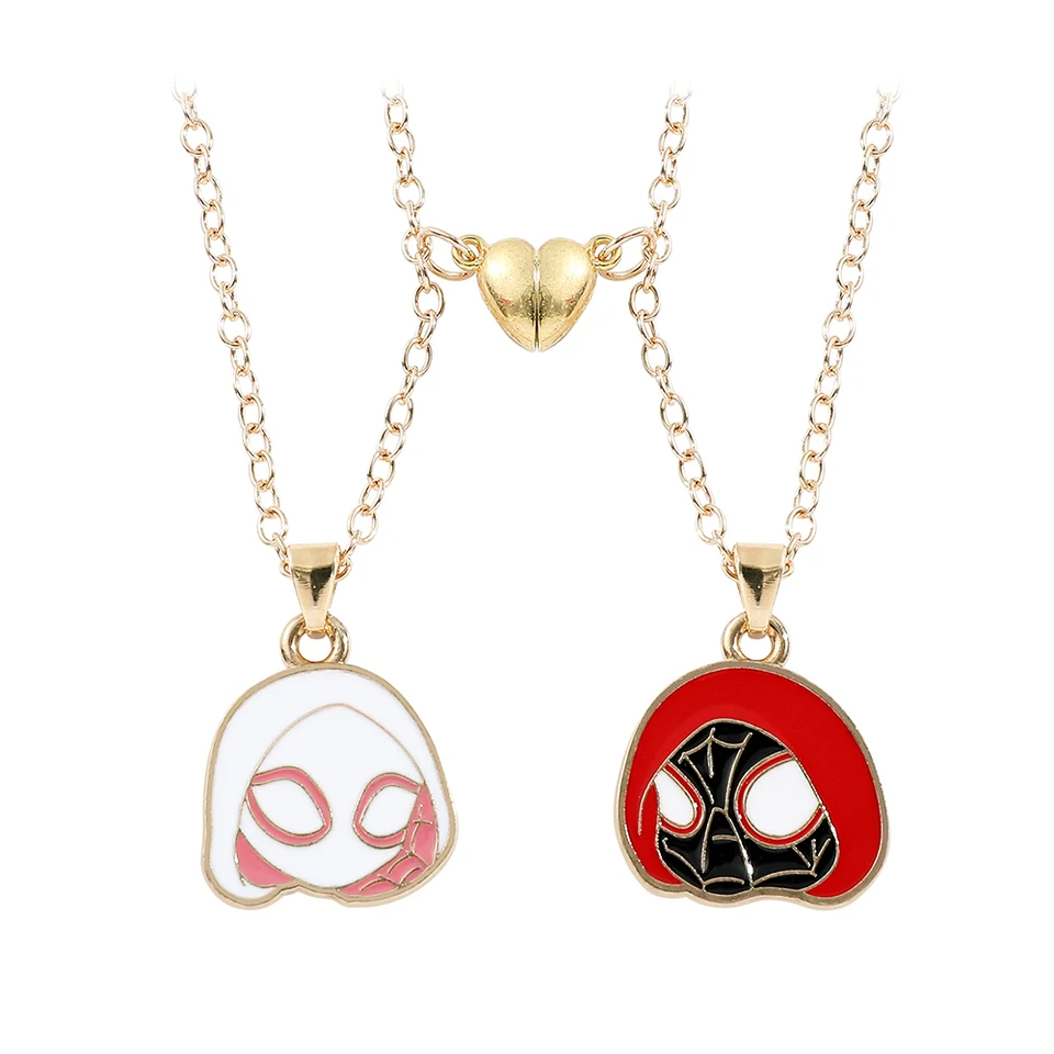 The Avengers Spider Man Heart Magnet náhrdelník pre pár, Marvel šperky, doplnky, najlepší priateľ darček