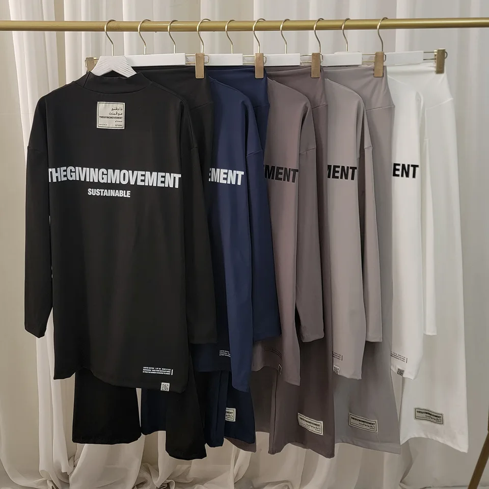 The GivingMovment pre mužov a ženy Casy Cotton Hoodie Pants 2 Sety Tgm Loose Comfort Comfort Sportswear Suits