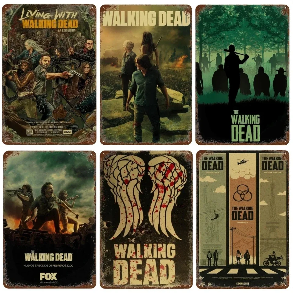 The Walking Dead Aluminium Classic American Drama Vintage Plagets Metal Sign Plaque for Man Cave Club Bar Hotel Cafe Wall Decor