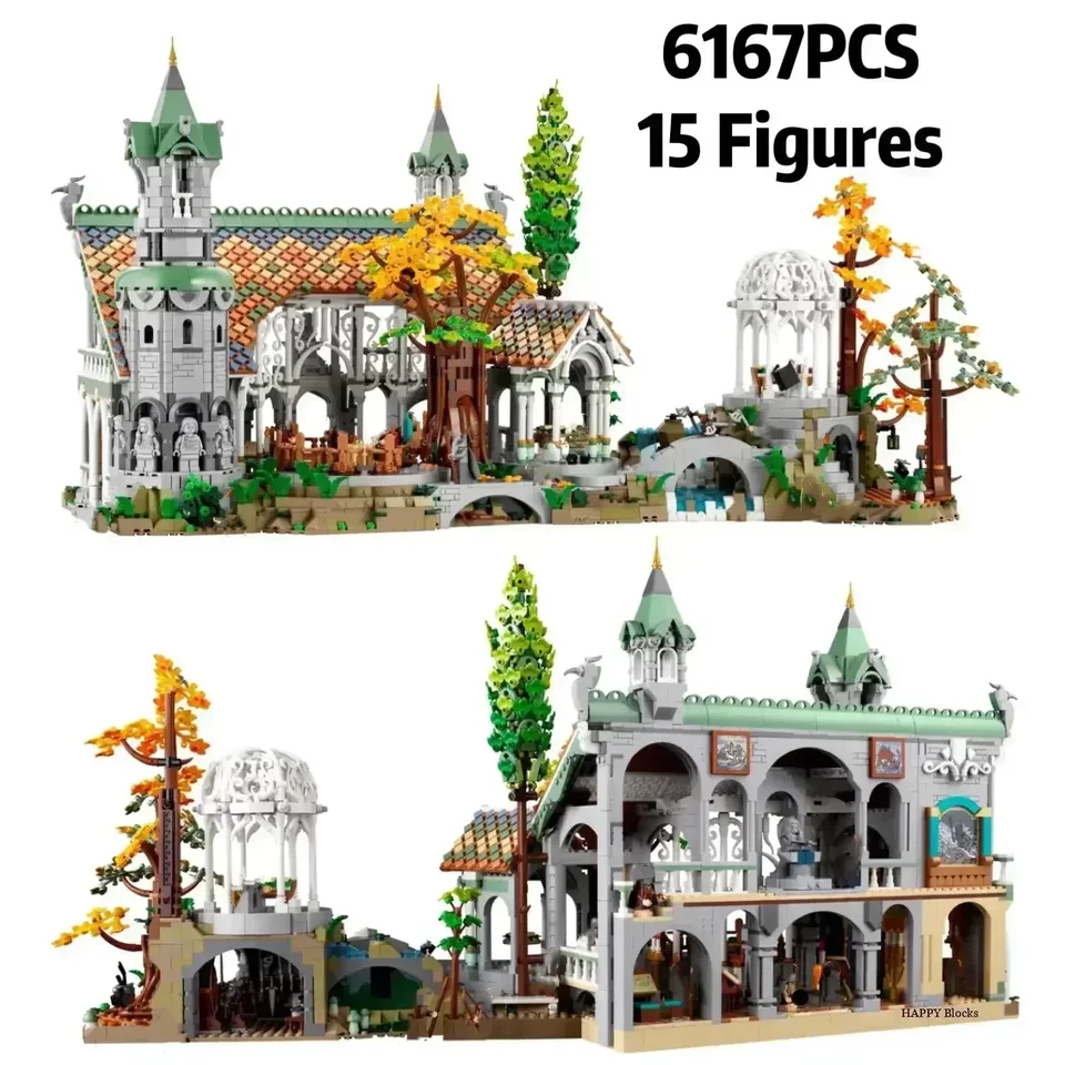 The10316 v sklade Kreatívny model expert Lorded Film of Rings 6167ks Rivendell Building Castle Blocks Brick Street Hračky