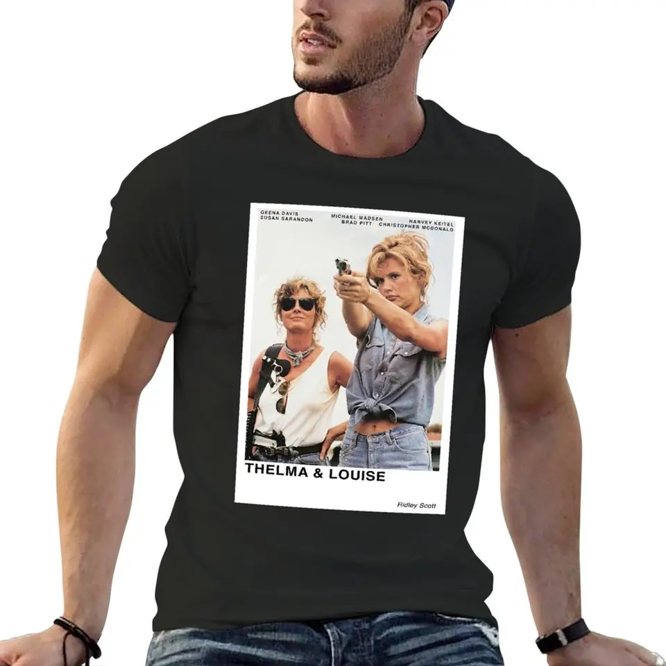 Thelma & Louise Tričko s nadmernou bavlnou Grafické odpaliská vintage t tričká muži