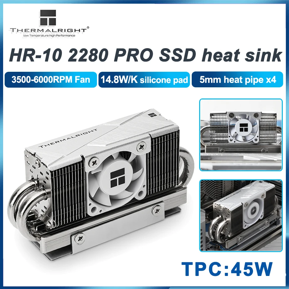 Thermalright HR-10 2280 Pro Solid State Cool Cooler 4 Tepelné potrubie pre PCI-E5.0 M.2