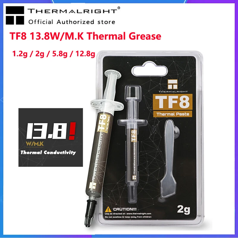 ThermalRight TF8 13,8W/Mk 1,2g/2g/5,8g/12,8 g Vysoko výkonný tepelný tuk CPU/GPU
