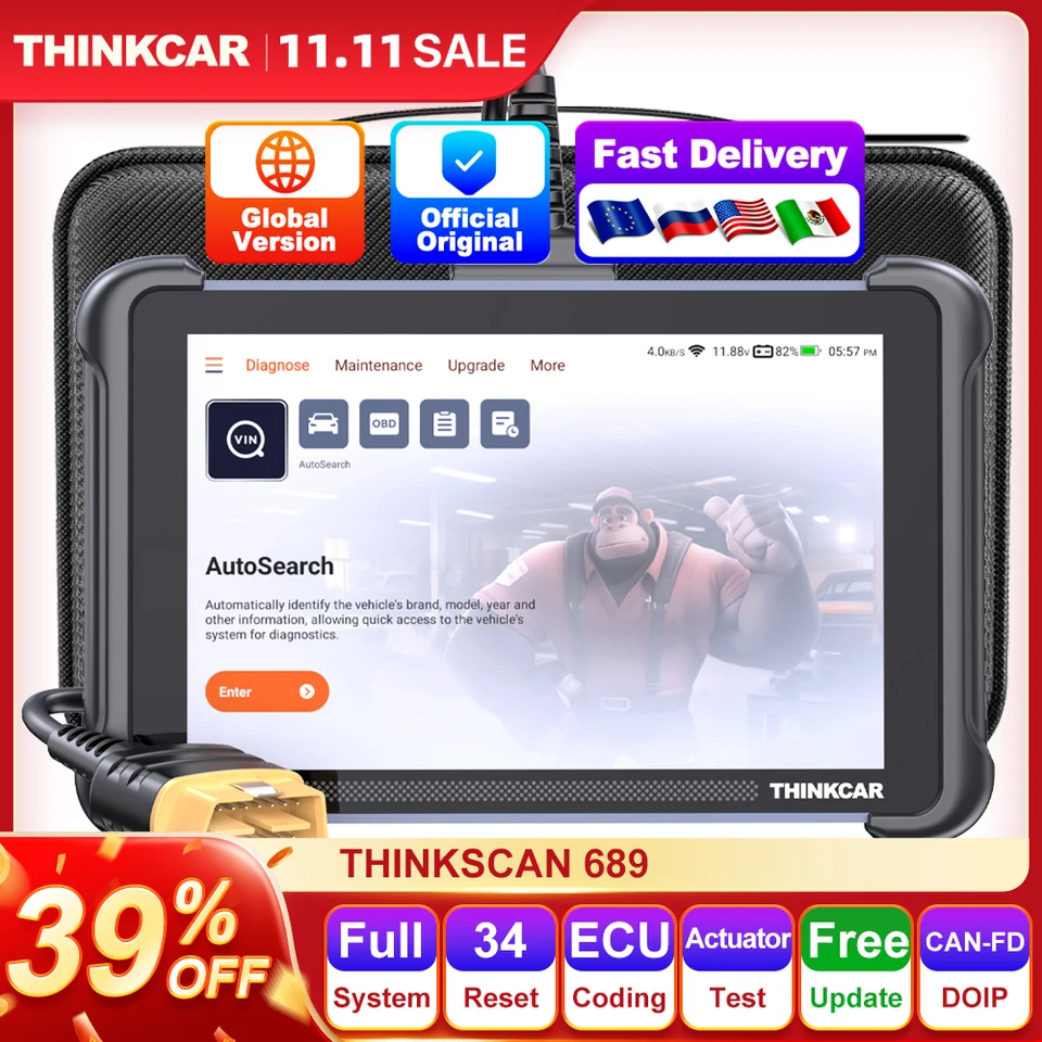 ThinkScan 689 Automatický obd2 Skener Profesia Can-FD DIOP 34 RESET IMMO CODINGADINGA ZADARMO AKTUALIZÁCIA Diagnostického nástroja