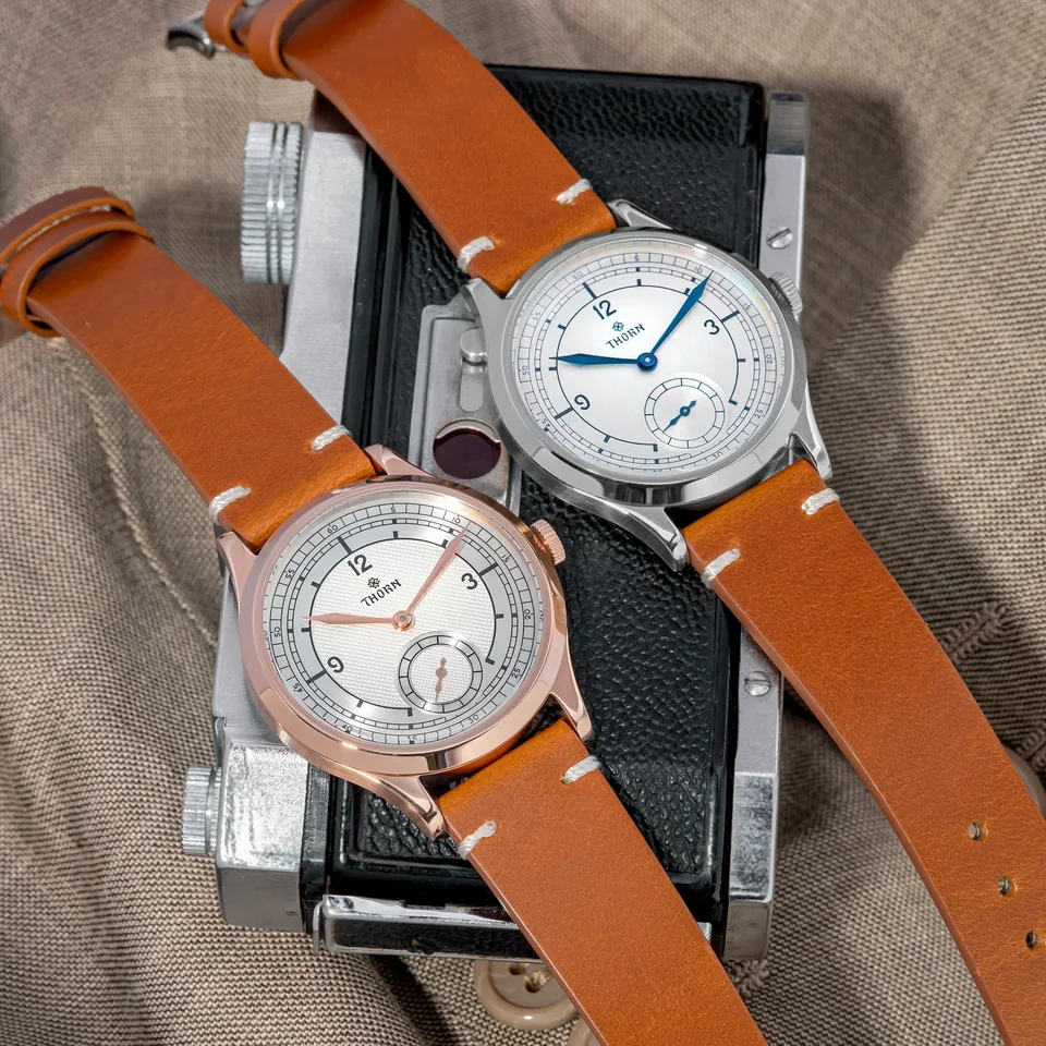 Thorn 37 mm T001 Quartz Watch 316L z nehrdzavejúcej ocele Sapphire Crystal Witerproof Grilované modré ruky módne business Men WomenWatch