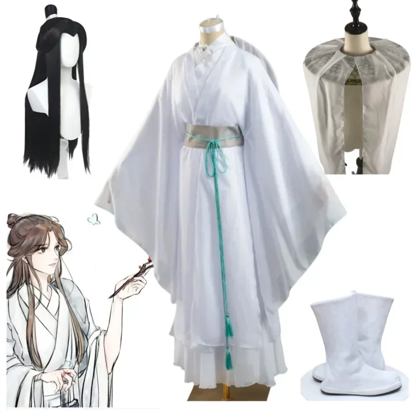 Tian Guan Ci Fu Xie Lian Anime Cosplay kostým Hanfu Elegantný bambusový klobúk parochň