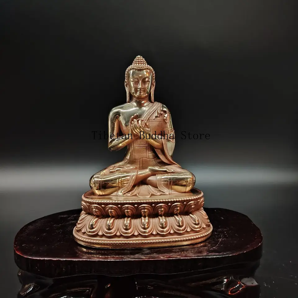 Tibetská tantra čistá meď Veľká slnko Tathagata Buddha päť štvorcových Buddha Copper Ornament venovaný prenosným Buddha biluzzana