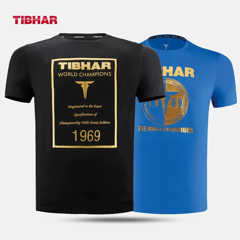 Tibhar 1969 Men ženy ping pong Tričko s krátkym rukávom košele oblečenie športového oblečenia Top stolové tenisové tričko