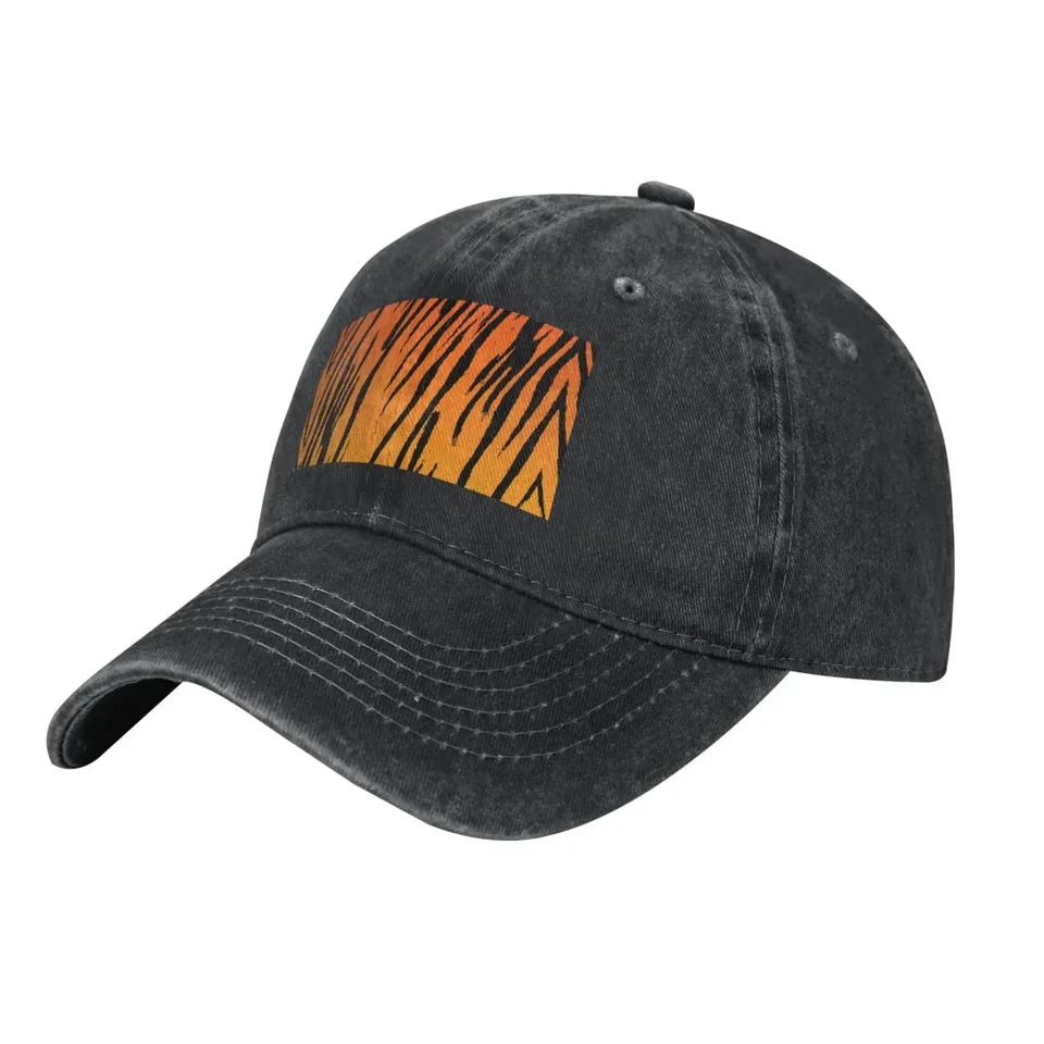 Tiger Stripe Brim Baseball Cap Denim Denim Hat Cotton Fashed Cap Unisex nastaviteľné streetwear Outdoor Sports