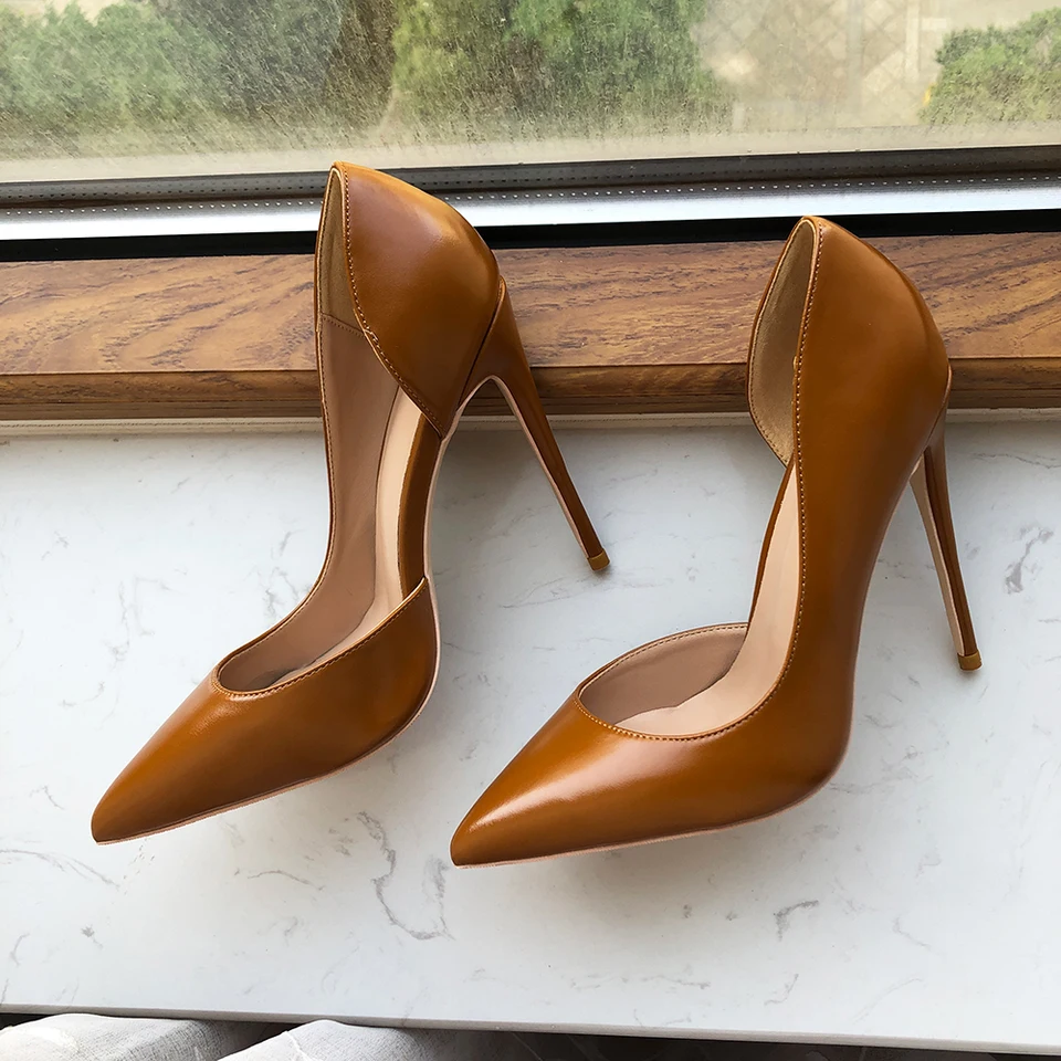 Tikicup hnedé matné ženy d'Orsay špicaté špičky vysoké podpätky topánky 8 cm 10 cm 12 cm elegantný sklz na pumpingy pumps Colors Prispôsobiteľné