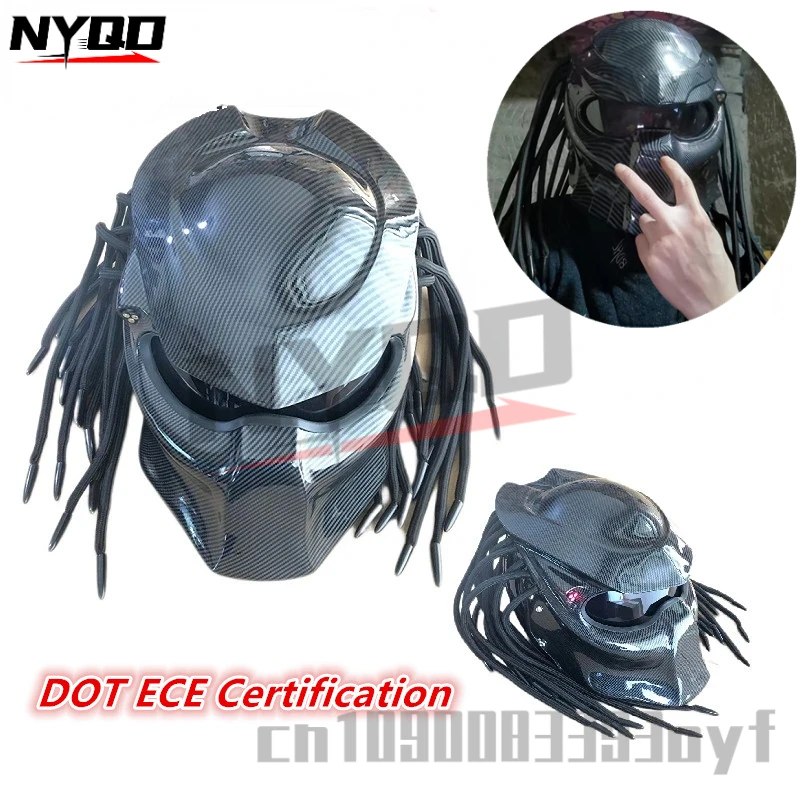 Tiktok Iron Blood Warrior Motocykel predátor prilby Motocykel plná tvár prilba Casco Moto s certifikáciou Light Dot ECE certifikácia
