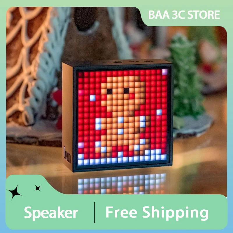 Timebox Evo Bluetooth Reproduktor s hodinami Alarm Programovateľné LED Pixel Screen Creation Unique Desktop Decoration Darček
