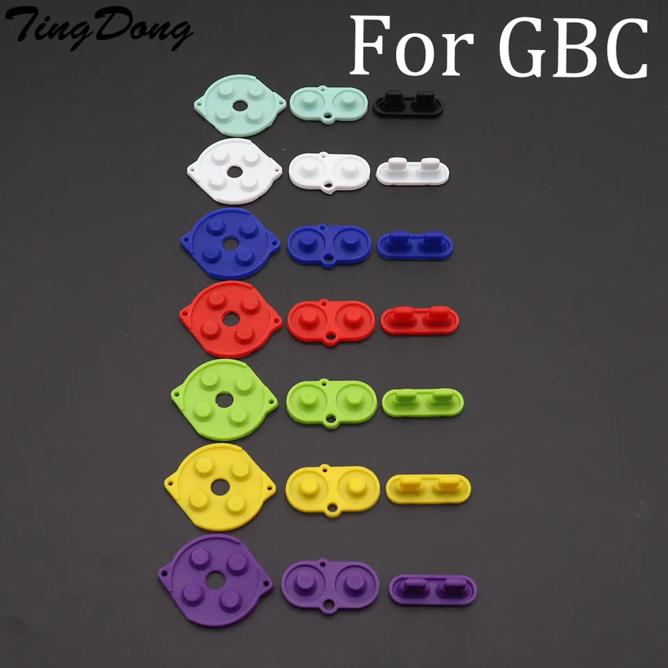 Tingdong 1set pre Nintendo Game Boy Color Color Button Silikone Gumovu podložku
