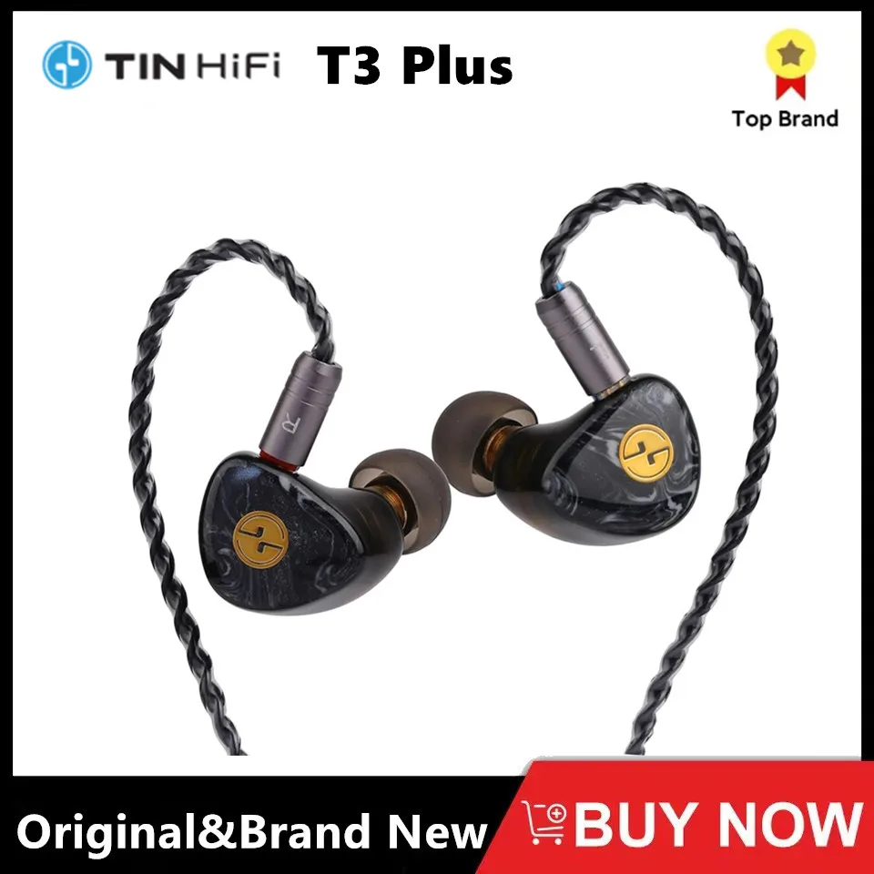 Tinhifi T3 plus 10 mm LCP Dynamický ovládač HIFI slúchadlá 3D tlač Čírené balenie Environmentálna živica kombinovaná T2 plus T4 T5
