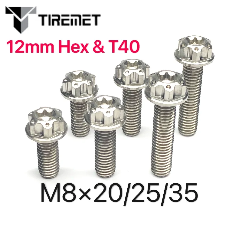 TIREMET 1KS Titán zliatina príruba hlavy Torx skrutky skrutky M8x20/25/35 mm M10*22 mm GR5 pre motr cyklistické auto